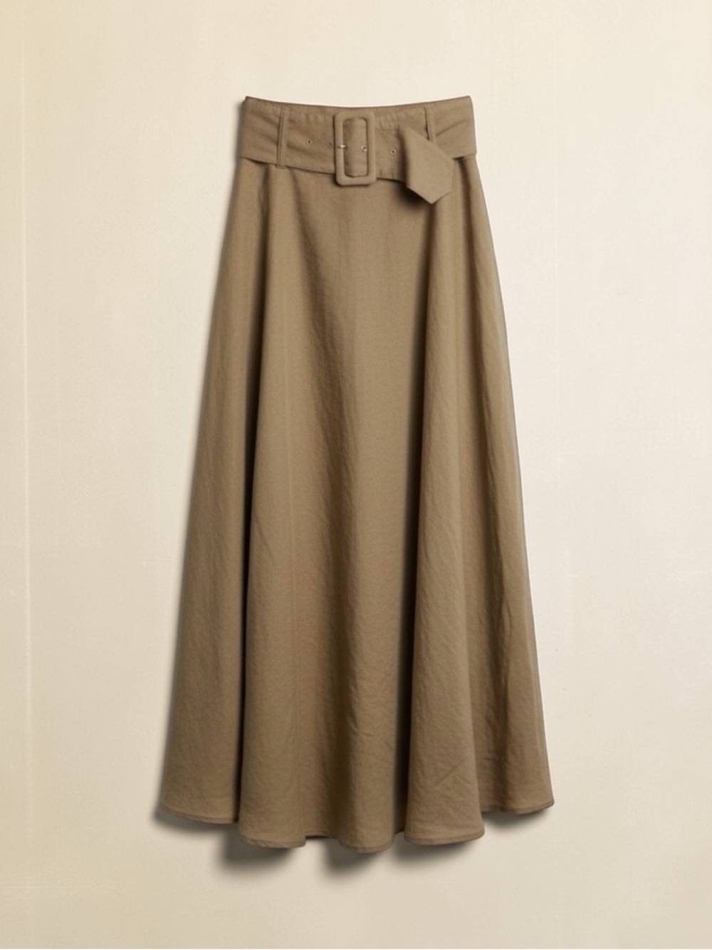 Zara Taupe Belted A-Line Maxi Skirt